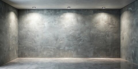 Poster - Empty Room with Textured Walls and Subtle Lighting for Display