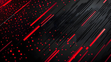 Poster - A black and red background with red lines and dots. The image has a futuristic and edgy feel to it