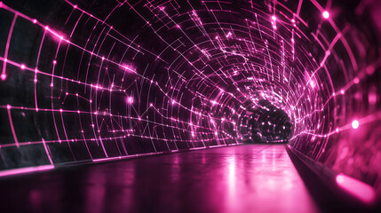 Poster - Futuristic energy grid wallpaper smart city framework digital environment neon tunnel viewpoint tech concept