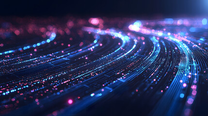 Aufkleber - Futuristic energy grids wallpaper smart city frameworks abstract technology digital landscape dramatic perspective