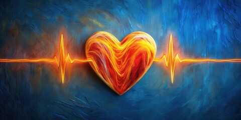 Aufkleber - Fiery Heartbeat A Vibrant Symbol of Passion, Vitality, and the Unwavering Rhythm of Life