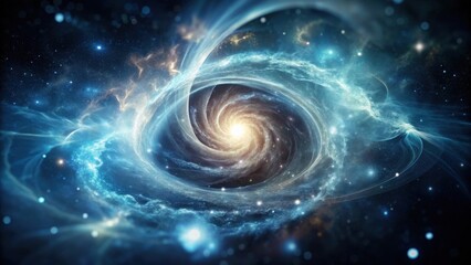 Poster - A Celestial Vortex Swirling Nebula and Cosmic Dust in a Deep Space Panorama