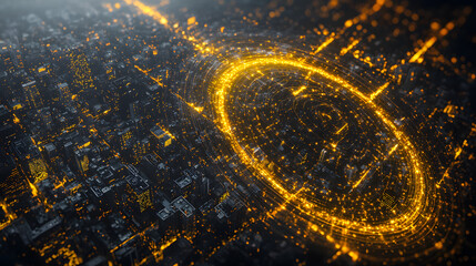 Poster - Interstellar communication wallpaper futuristic cityscape digital art urban environment aerial viewpoint