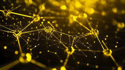 Poster - Quantum computing network visualization wallpaper digital realm abstract art futuristic environment close-up view data interpretation