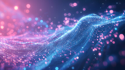 Poster - Quantum computing and multidimensional data visualizations wallpaper futuristic environment abstract art digital realm