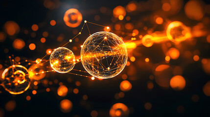 Poster - Quantum computing and multidimensional data visualization wallpaper abstract design digital realm futuristic concept