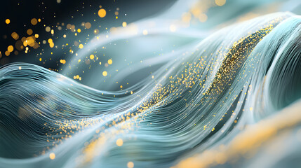 Poster - Elegant waves of light and color digital art wallpaper abstract environment ethereal viewpoint conceptual beauty