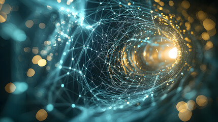 Poster - Dynamic green digital systems wallpaper abstract visualization technology environment futuristic concept