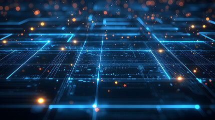 Poster - Glowing data flow animation digital environment abstract visuals futuristic perspective technology concept