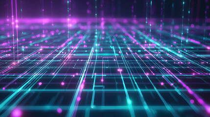 Poster - Dynamic data flow visualization with glowing lines abstract concept digital environment futuristic perspective