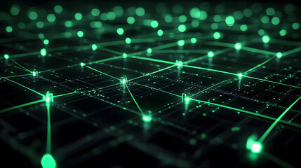 Poster - Abstract data flow visualization digital network graphic art futuristic environment aerial view conceptual innovation