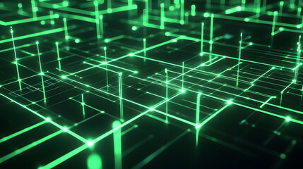 Poster - Abstract data flow visualized through glowing lines in a digital network environment