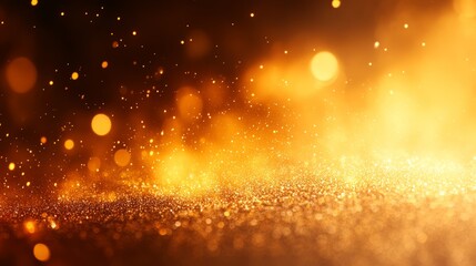 Poster - Golden Sparkle Fantasy: This image sparkles and shimmers with an abstract interplay of light, offering a dreamlike background that enchants the eye, igniting the imagination.