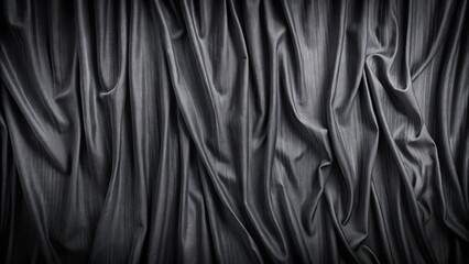 Aufkleber - Draped charcoal gray fabric with subtle texture and elegant folds, perfect for design backgrounds or textile presentations