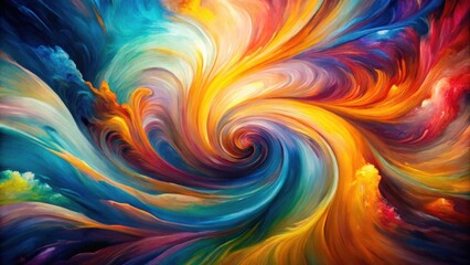 Poster - Abstract Whirlwind of Vibrant Hues A Symphony of Color and Motion in a Dynamic Spiral Composition