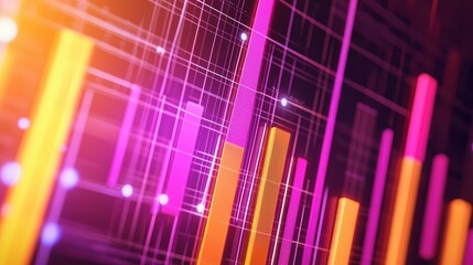 Poster - Colorful Abstract Digital Visualization with Lines and Bars