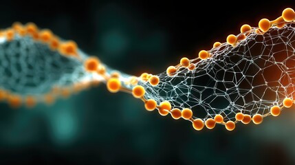 Poster - Exploration of molecular structures showcasing vibrant connections in a dark background