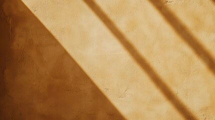 Poster - Textured Wall with Shadows and Warm Light in Golden Hue