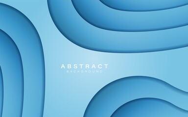Fototapete - Blue Abstract Layered Curve Background Desig