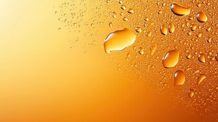 Poster - Water Droplets on Orange Surface with a Soft Gradient Background