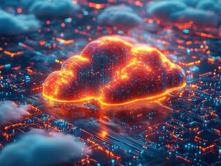 Aufkleber - Fire and Cloud Computing Conceptual Image