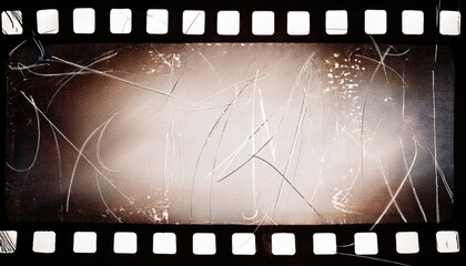 Poster - vintage distressed film strip texture with scratches and grain for retro web design print media backgrounds and branding projects

