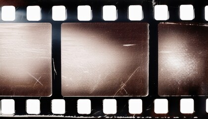 Aufkleber - vintage distressed film strip texture with scratches and grain for retro web design print media backgrounds and branding projects

