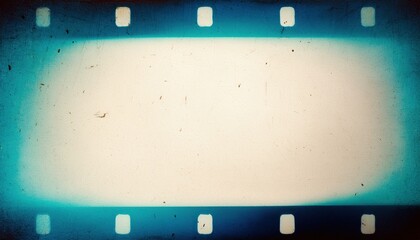 Poster - vintage blank film strip frame with grunge texture and blue vignette for retro web design backgrounds print media projects scrapbooking or branding

