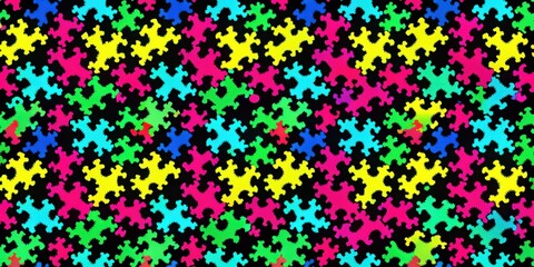 Poster - Vibrant fractal pattern featuring a multitude of multicolored, organic shapes on a dark background, ideal for dynamic designs and artistic expressions.