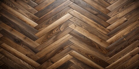 Poster - Dark Wood Herringbone Floor Pattern A Rich Textured Background Image for Design Projects