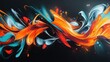 © NawasenaRid - Abstract Digital Painting with Vibrant Orange and Blue Swirls