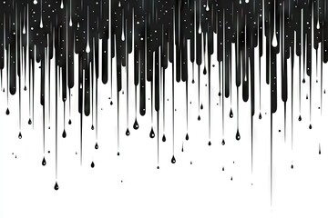 Aufkleber - Dark ink drips cascading down a white background