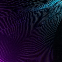 Leinwandbilder - Abstract Gradient Wave Lines on Black Background - Futuristic, Neon Glow, Digital Art, Data Visualization