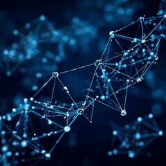 Leinwandbilder - Intricate Network of Blue Nodes and Lines: A Modern Abstract Illustration of Data Connections and Interconnectivity
