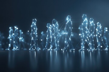 Poster - Network of Interconnected People, Digital Abstract