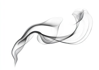 Poster - Abstract smoke design.  Dynamic flowing shapes on white background
