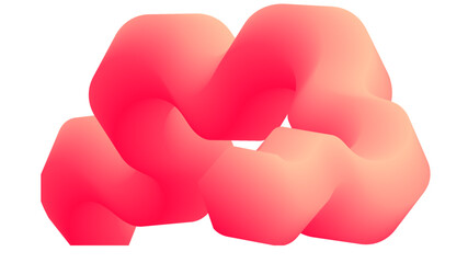 Aufkleber - A vibrant 3D visualization of a twisting, fluid form in motion—featuring bold colors, smooth geometry, and dynamic energy. Abstract dynamic style fluid lines for design elements.