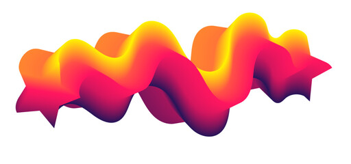 Aufkleber - A vibrant 3D visualization of a twisting, fluid form in motion—featuring bold colors, smooth geometry, and dynamic energy. Abstract dynamic style fluid lines for design elements.