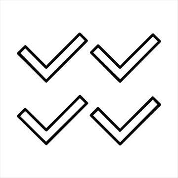 Notification Check Mark Color  Flat Line Icons 