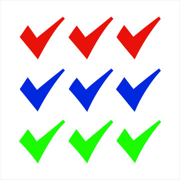 Notification Check Mark Color  Flat Line Icons 
