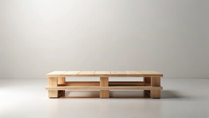 Leinwandbilder - Simple Wooden Pallet Table Against a Plain Background Ideal for Product Displays and Mockups
