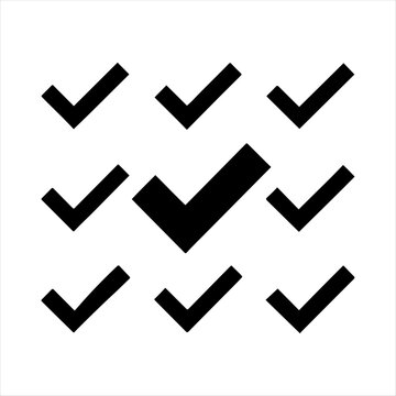 Notification Check Mark Color  Flat Line Icons 