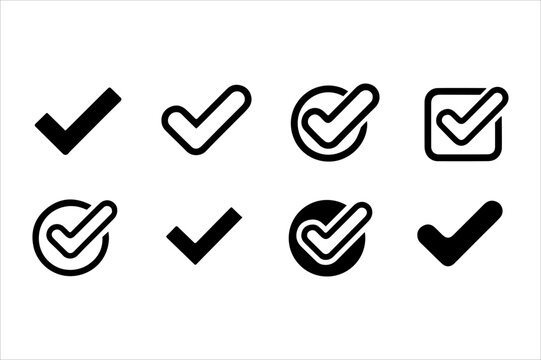 Notification Check Mark Color  Flat Line Icons 