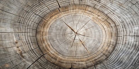 Poster - Detailed Cross-Section of a Tree Trunk Revealing Intricate Growth Rings and Natural Wood Grain Texture