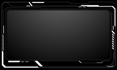Poster - hud frames white grey user interface elements design modern technology futuristic control panel scre