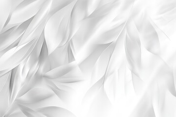 Poster - Abstract, flowing, white, leaf-like shapes.  Delicate, smooth, elegant curves.  Gentle, soft, light, and airy textures