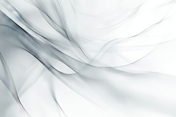 Poster - Abstract flowing shapes in light gray and white.  Soft, ethereal, and dynamic lines create a sense of movement and fluidity