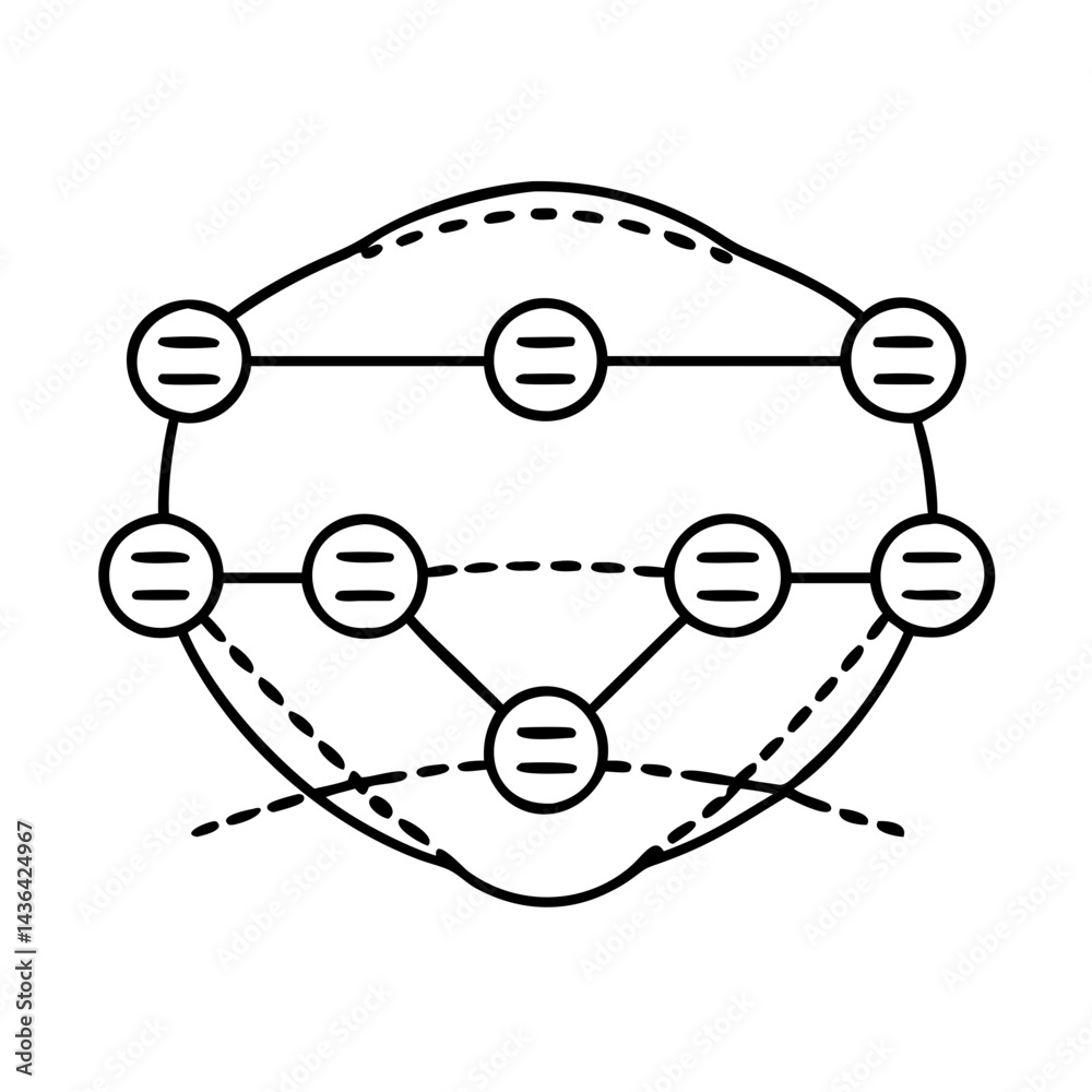 subnet mask icon, subnet mask line art - simple line art of subnet mask ...
