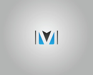 Poster - Geometric Letter MV or VM Logo Icon Design Minimal Vector Template.