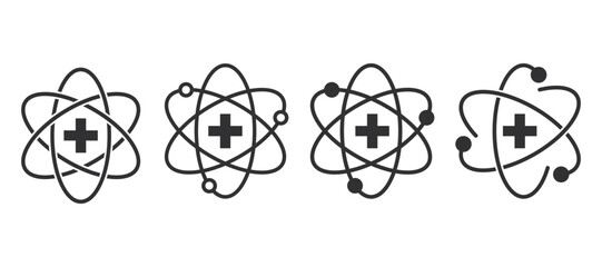Poster - Set of healthcare innovation icon. Medical and molecule symbol.  Health care and medical innovation concept. Flat icon element for app and web. Vector illustration.